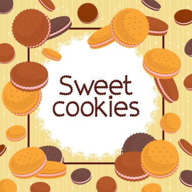 Tatlı şekerli krema dolgulu Çift Kişilik kurabiye