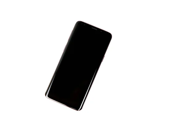 Смартфон Мобильный Телефон Изолирован Белом Фоне Черный Экран Выключен Стоковое Фото