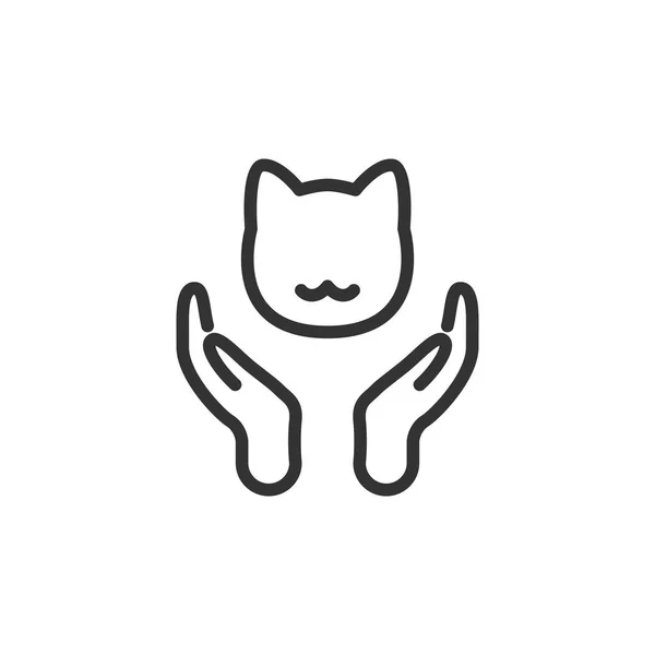 Adote um logotipo de gato. Sílhueta de cabeça de gato. Vetor — Vetor de Stock