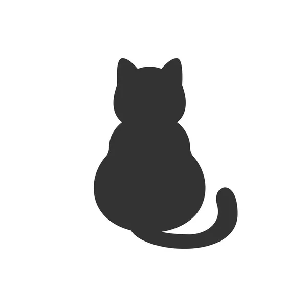 Silhouette de chat. Isolé sur blanc. Vecteur . — Image vectorielle