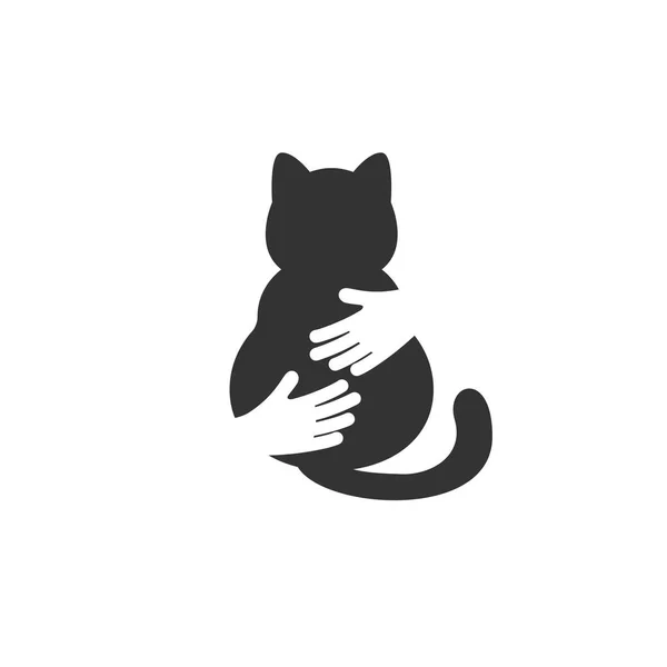 Przyjąć Cat Logo Sylwetka Głowy Kota Ilustracja Wektorowa — Wektor stockowy