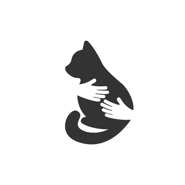 Ein Katzenlogo Katzenkopf Silhouette Vektorillustration — Stockvektor