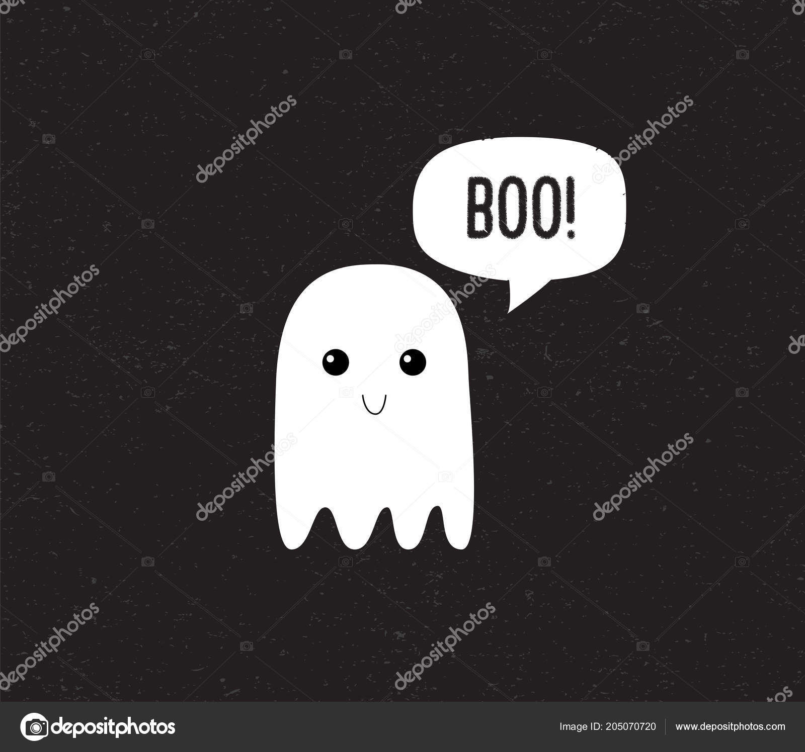 Fantasma De Desenho Animado Diz Boo Ilustração do Vetor