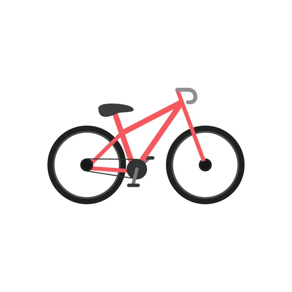 Значок велосипеда. Простой ровный стиль. Красный велосипед. Вектор — стоковый вектор
