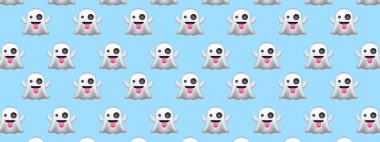 Cadılar Bayramı arka plan ile sevimli hayaletler. Vektör