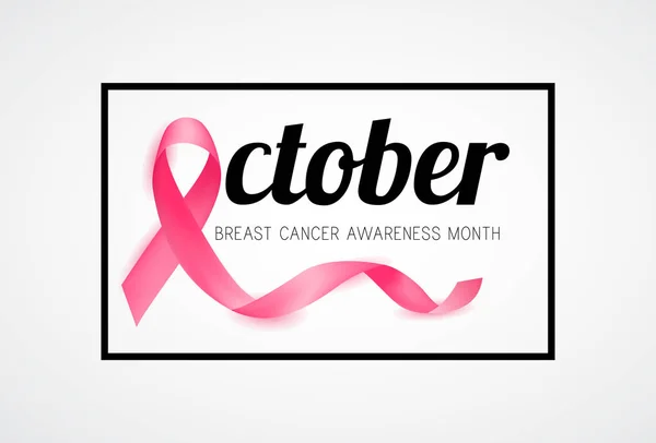 乳癌意识月。粉红色丝带。向量 — 图库矢量图片