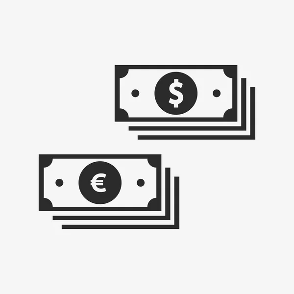 Icône Argent Dollar Isolé Sur Illustration Vectorielle Blanche — Image vectorielle