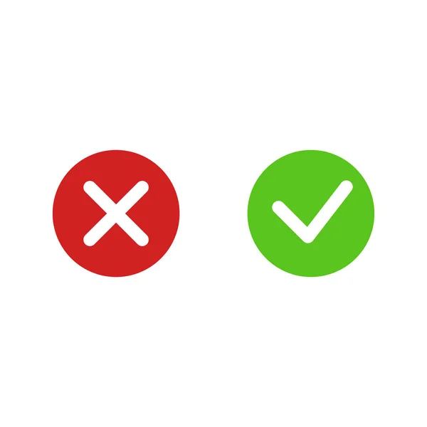 Approve Reject Check Marks Isolated Vector Illustration — Stock Vector