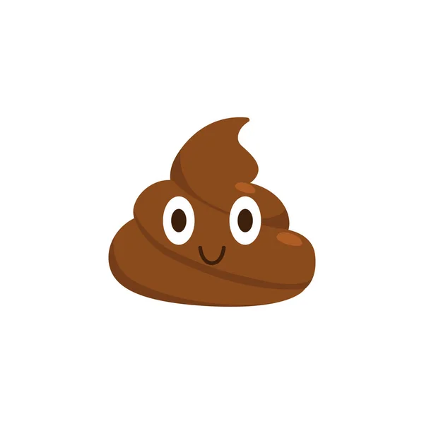 Brown Poop Emoticon Cute Shit Icon Isolated Vector Illustration — Stock Vector