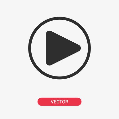 İzole düğmesini oynatın. Siyah Play simgesi. Vektör
