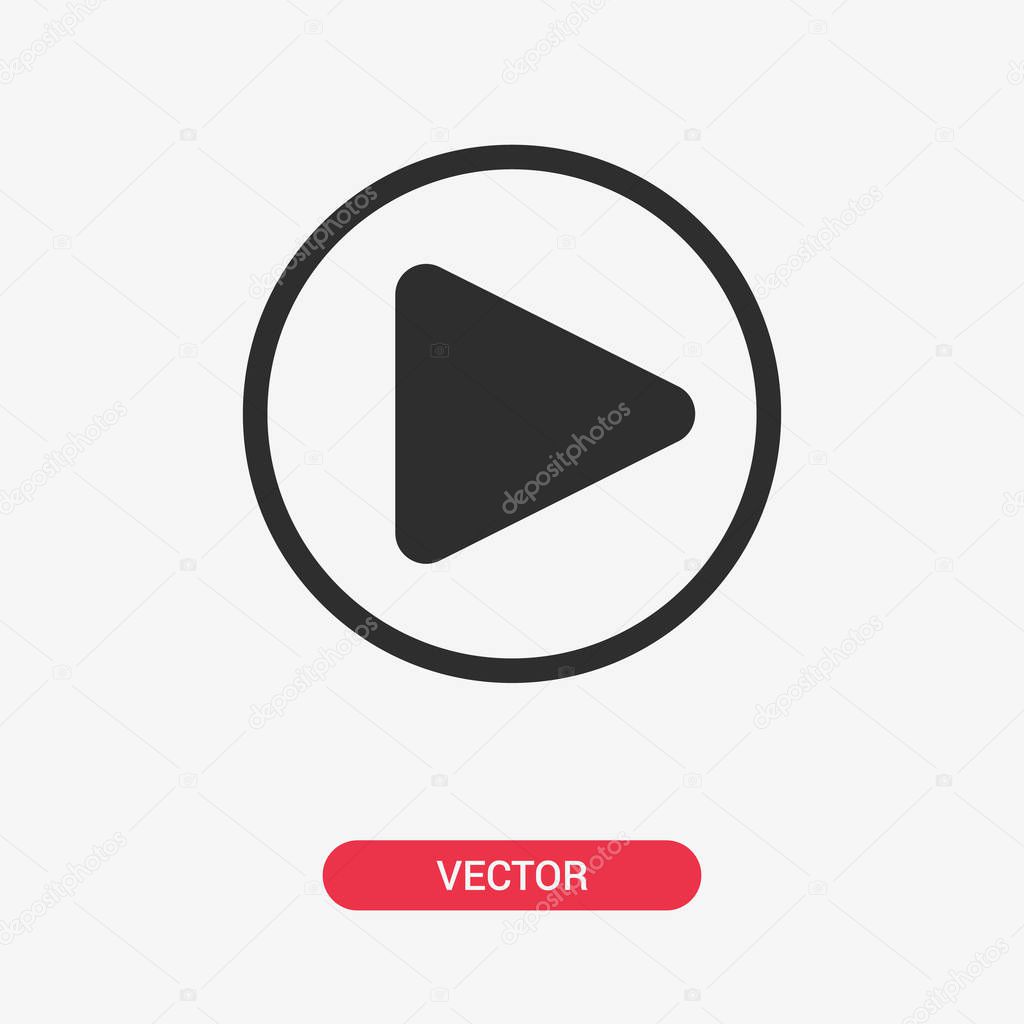 Play button isolated. Black Play icon. Vector