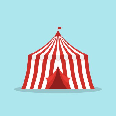 Sirk çadırı. Düz çizim sirk çadırı. Vektör