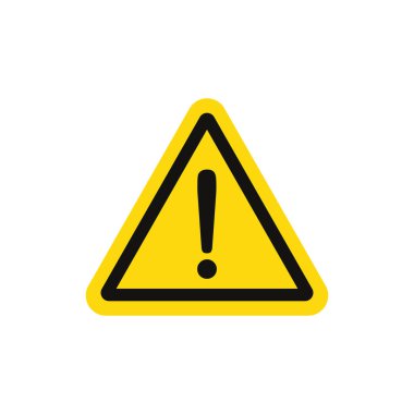 Tehlike sarı üçgen. Dikkat et. Alarm verin. Uyarı ikonu. Vektör