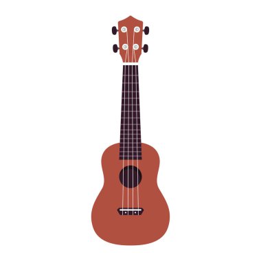 Ukulele. Küçük Hawaii gitarı. İzole edilmiş bir ikon. Vektör
