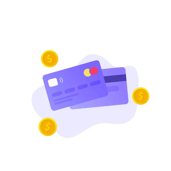 Credit card simple icon. Money icon. Vector — Stock Vector