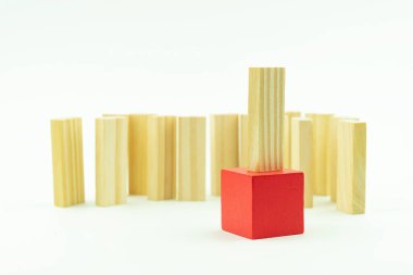 Liderlik, takım çalışması ve başarı konsepti tahta küplerde oynandı. Fotoğraf serileri