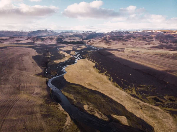 Islandia Panorama Con Pequeño Río Montañas —  Fotos de Stock