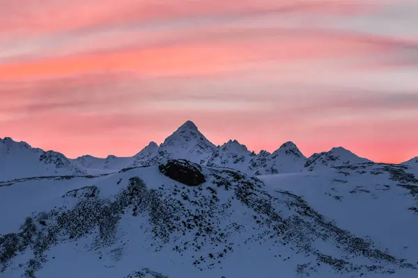 Dramatische Hemel Winter Berglandschap Spitsbergen Noorwegen — Stockfoto