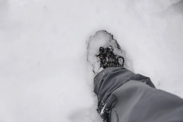 Foot Snow Top View — Stock Photo, Image