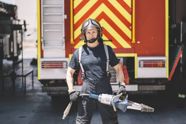 Strażacy Pracujący Remizie — Zdjęcie stockowe