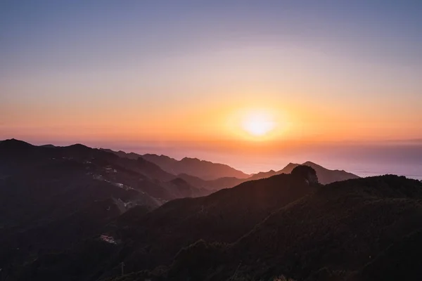 View Bright Sunset Coastal Mountains — Stock Photo, Image