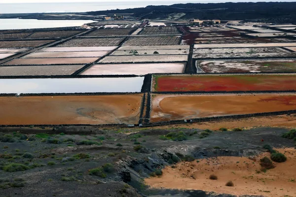 Drone Άποψη Των Εκπληκτικών Ασυνήθιστο Φωτεινά Πεδία Στο Lanzarote Κανάρια — Φωτογραφία Αρχείου