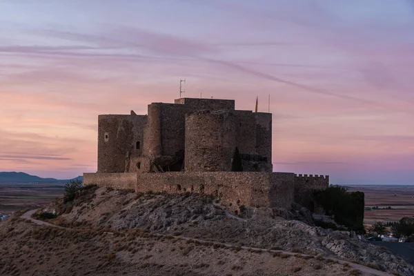 Old Castle Shabby Stone Walls Located Cloudy Sundown Sky Nature — Stock Photo, Image