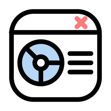 Bu simge reddedilmiş bir rapor veya sunumu temsil eder. Veri analizi ya da raporun onaylanmamasıyla ilgili iş zekası kavramlarını resmetmek için mükemmel..