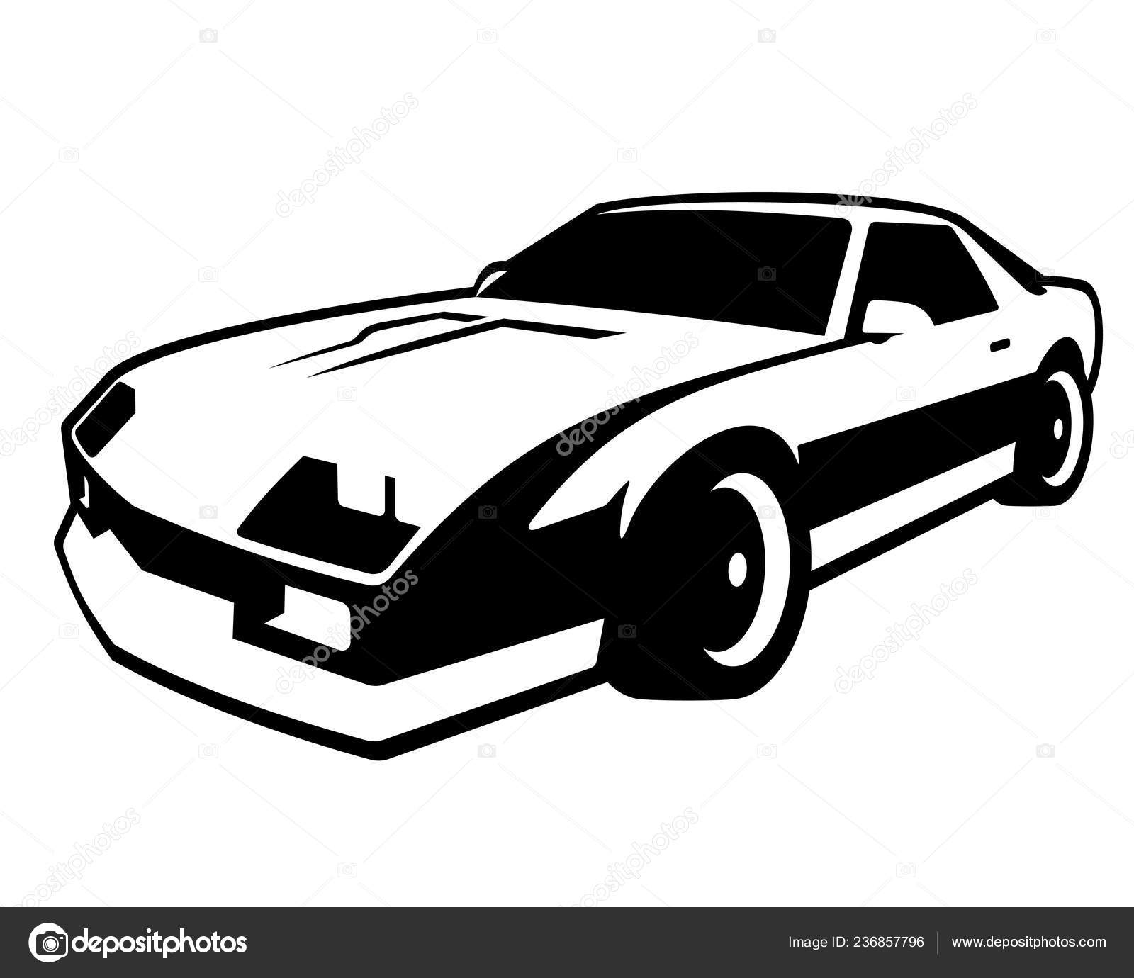 Retro muscle car vector illustration on white Stock Vector by ©info@orly.lv  236857796