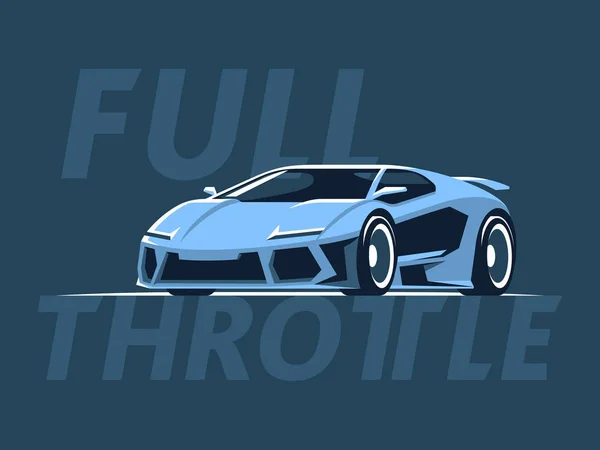 Blue supercar hypercar Sport car vector illustration — Stock Vector