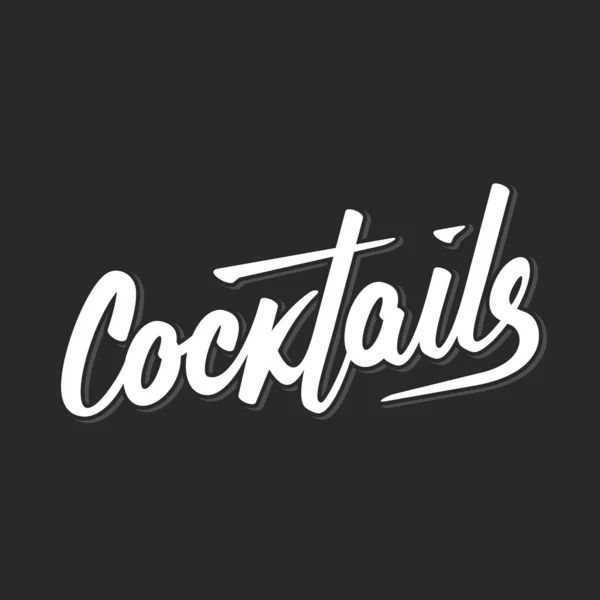 Typografie Kalligraphie Zeichen Text Vektor Cocktails Illustration — Stockvektor