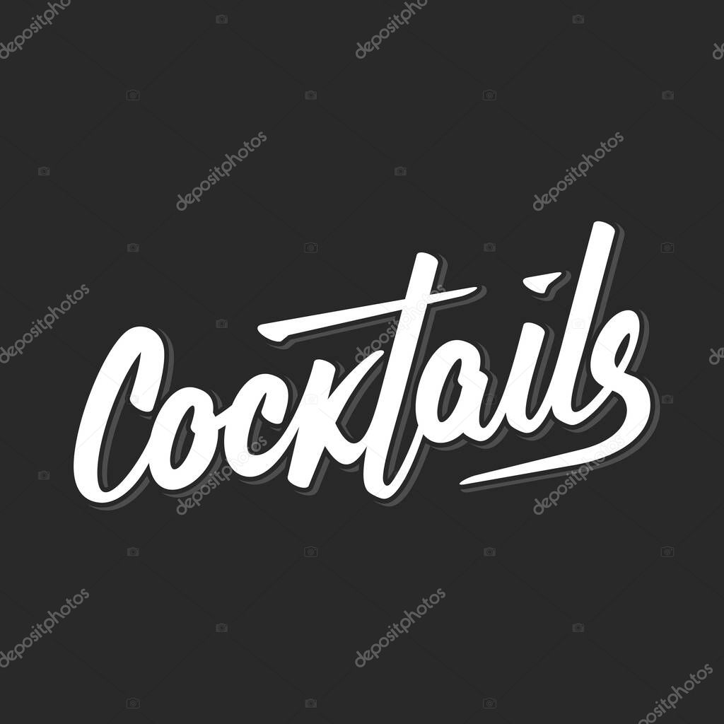 Typography calligraphy wedding sign text vector design for cocktails illustration