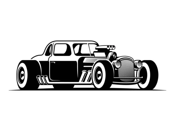 Hot rod clásicos musclecar coche vintage vector ilustración — Vector de stock