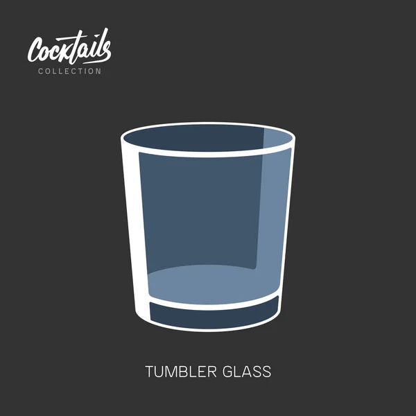 Vaso de vidrio negro fondo alcohol cóctel vector ilustración — Vector de stock