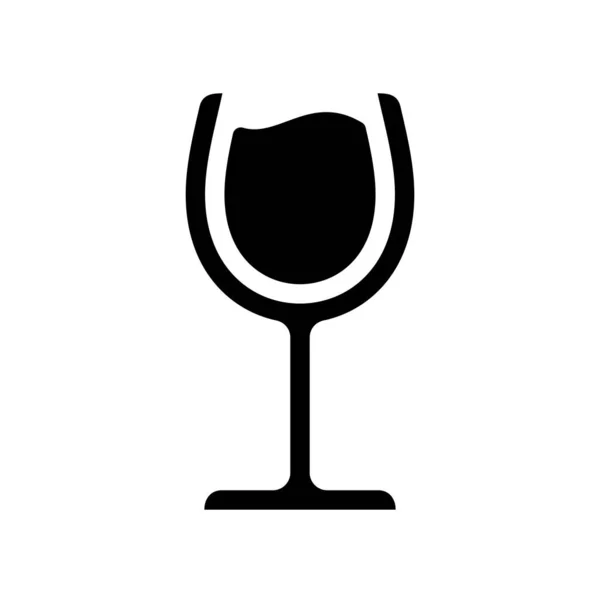 Copa de vino icono negro símbolo aislado vector ilustración — Vector de stock