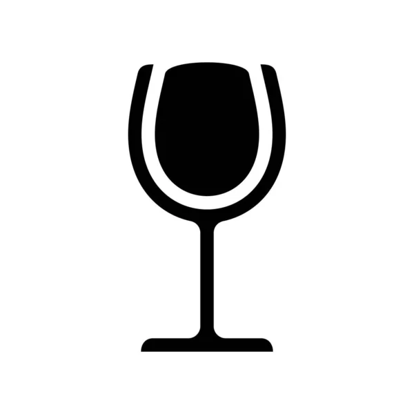 Copa de vino icono negro símbolo aislado vector ilustración — Vector de stock