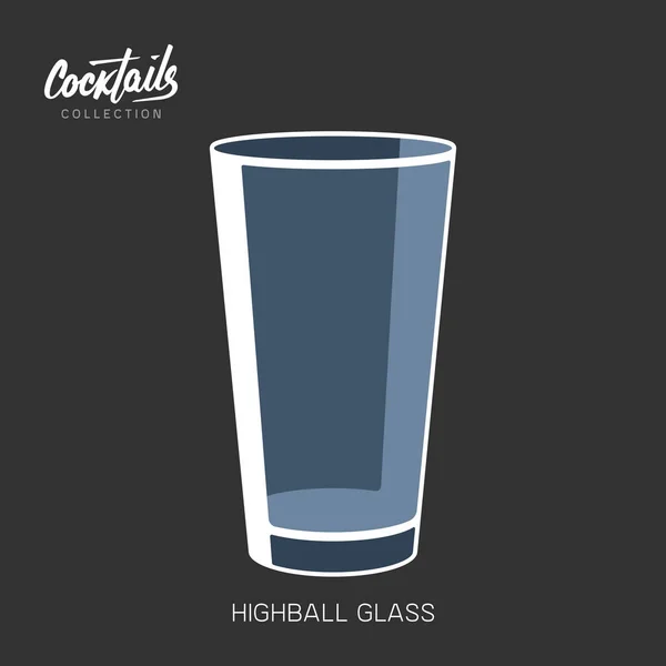 Highball Glasschild einfaches Symbol leere Vektor Illustration — Stockvektor