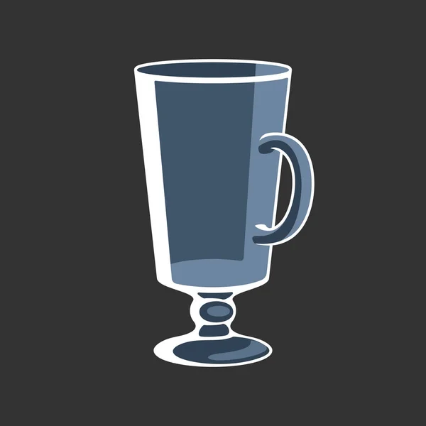 Café irlandés cóctel vaso vacío vector ilustración — Vector de stock