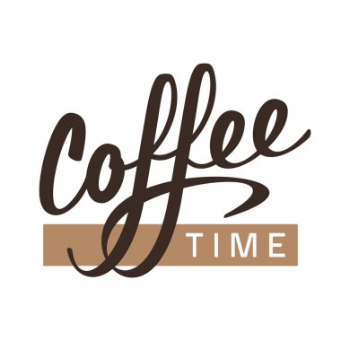 Kahve saati harfleri işaretleme vektör illüstrasyonu