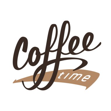 Kahve saati harfleri işaretleme vektör illüstrasyonu