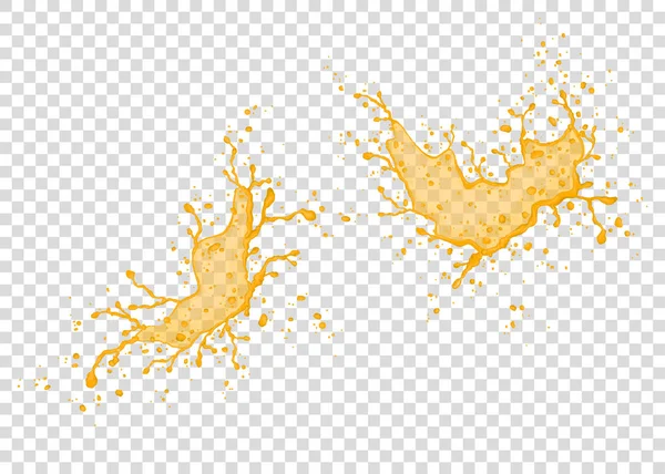 Апельсин Ананас Манго Папайя Сок Всплеск Изолированы Прозрачном Фоне Реалистичная — стоковый вектор
