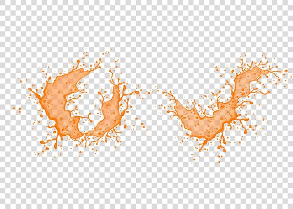 Πορτοκάλι Καρότο Βερίκοκο Χυμό Κολοκύθας Splash Και Σταγόνες Που Απομονώνονται — Διανυσματικό Αρχείο