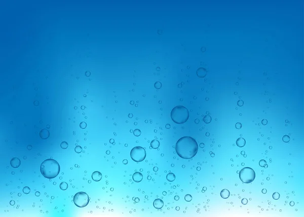 Подводные Пузырьки Воздуха Воды Кислорода Синем Фоне Газированные Искры Море — стоковый вектор