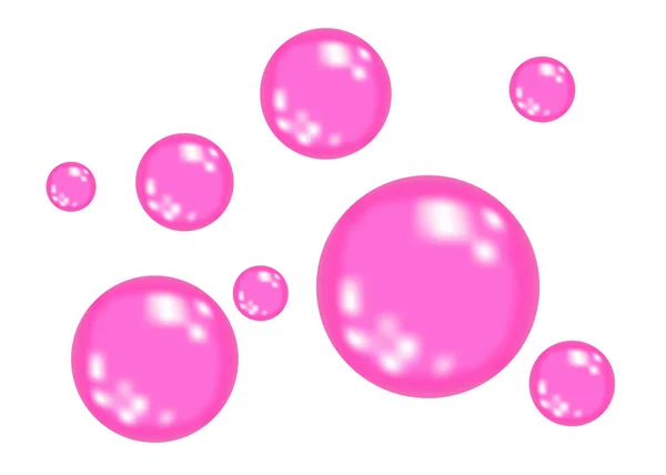 Fizzing Αέρα Νερό Ροζ Φυσαλίδες Λευκό Φόντο Όνειρο Αστραφτερές Σπίθες — Διανυσματικό Αρχείο