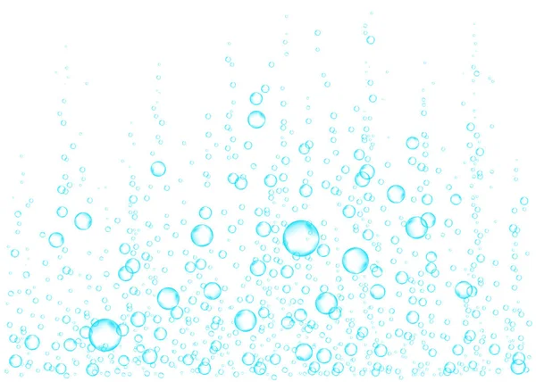 Unterwasser Sprudelnde Luft Wasser Oder Sauerstoffblasen Auf Weißem Hintergrund Brausegetränk — Stockvektor