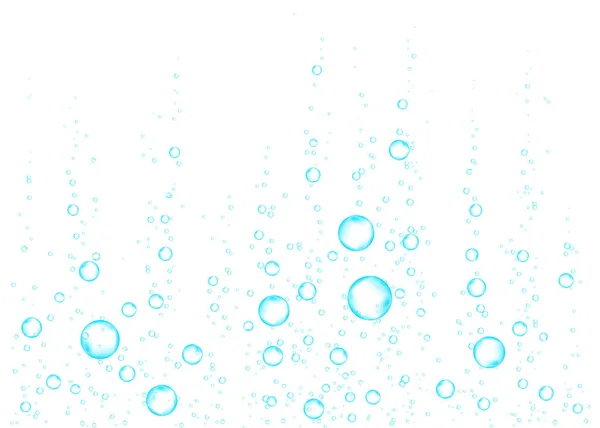 Onderwater Bruiste Lucht Water Zuurstof Belletjes Witte Achtergrond Wervelende Drankje — Stockvector