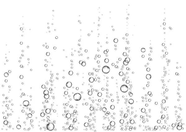 Underwater Fizzing Air Water Oxygen Bubbles White Background Effervescent Drink — Stock Vector