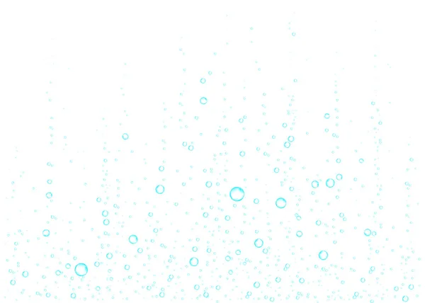 Подводные Пузырьки Воздуха Воды Кислорода Белом Фоне Сияющий Напиток Газированные — стоковый вектор