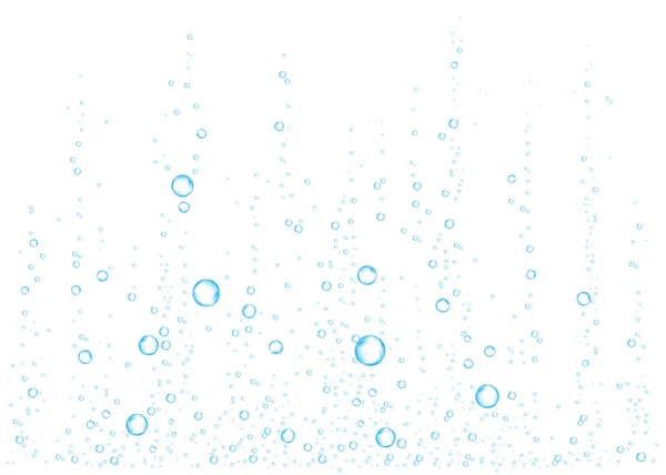 Underwater Fizzing Air Water Oxygen Bubbles White Background Effervescent Drink — Stock Vector