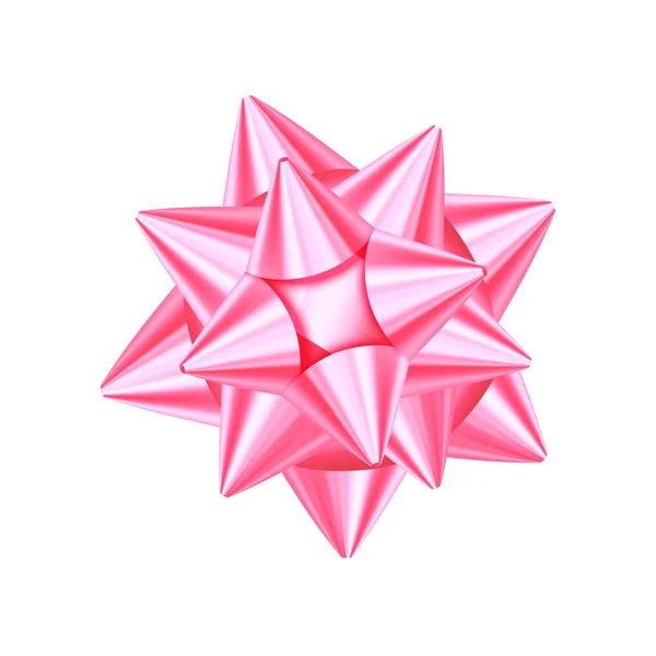 Arco Regalo Decorativo Rosa Aislado Sobre Fondo Blanco San Valentín — Vector de stock